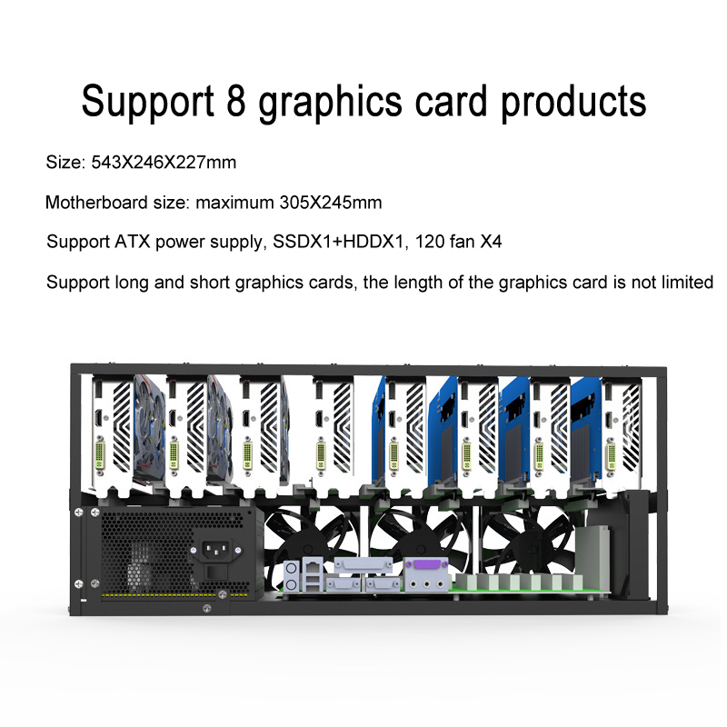Soporte de placa base para caj - Gpu Mining Rig Frame 8 Gpu reseña y precio