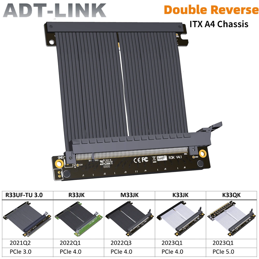 Cable Riser PCIe ADT Gen 5/4,  - Itx Gpu Riser Pcie 4.0 16X reseña y precio